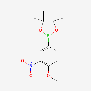 molecular formula C13H18BNO5 B1591424 2-(4-甲氧基-3-硝基苯基)-4,4,5,5-四甲基-1,3,2-二氧杂硼环丁烷 CAS No. 554411-20-0