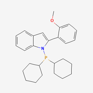 molecular formula C27H34NOP B1591543 N-(二环己基膦基)-2-(2'-甲氧基苯基)吲哚 CAS No. 947402-60-0