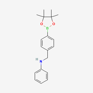 molecular formula C19H24BNO2 B1591555 N-(4-(4,4,5,5-四甲基-1,3,2-二氧杂硼烷-2-基)苄基)苯胺 CAS No. 1029439-56-2