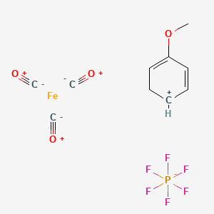 molecular formula C10H9F6FeO4P B1591605 Tricarbonyl(2-methoxycyclohexadienylium) iron hexafluorophosphate CAS No. 51508-59-9