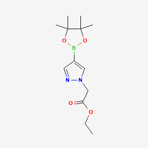 molecular formula C13H21BN2O4 B1591616 ethyl 2-(4-(4,4,5,5-tetramethyl-1,3,2-dioxaborolan-2-yl)-1H-pyrazol-1-yl)acetate CAS No. 864754-16-5