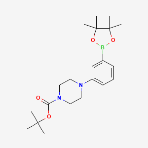 molecular formula C21H33BN2O4 B1591620 4-(3-(4,4,5,5-四甲基-1,3,2-二氧杂硼环-2-基)苯基)哌嗪-1-羧酸叔丁酯 CAS No. 540752-87-2