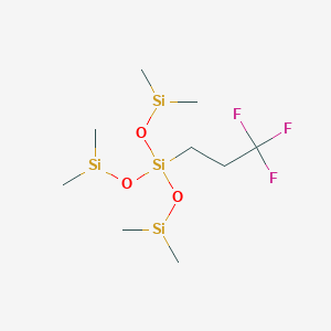 molecular formula C9H22F3O3Si4 B1591678 3-(Dimethylsiloxy)-1,1,5,5-tetramethyl-3-(3,3,3-trifluoropropyl) trisiloxane CAS No. 3410-32-0