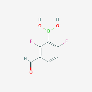 molecular formula C7H5BF2O3 B1591710 2,6-二氟-3-甲醛基苯硼酸 CAS No. 849062-09-5