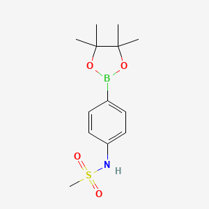 molecular formula C13H20BNO4S B1591746 N-[4-(4,4,5,5-四甲基-1,3,2-二氧杂硼环-2-基)苯基]甲磺酰胺 CAS No. 616880-14-9