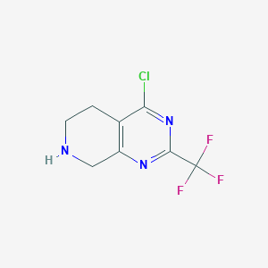 molecular formula C8H7ClF3N3 B1591860 4-氯-2-(三氟甲基)-5,6,7,8-四氢吡啶并[3,4-D]嘧啶 CAS No. 647863-08-9