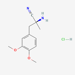 molecular formula C12H17ClN2O2 B1591926 (S)-2-Amino-3-(3,4-dimethoxyphenyl)-2-methylpropiononitrile monohydrochloride CAS No. 2544-13-0