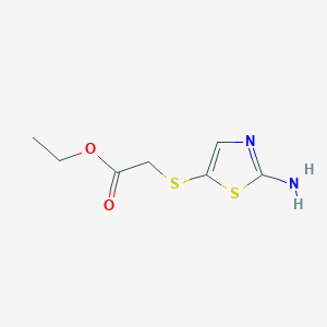 molecular formula C7H10N2O2S2 B1591932 Ethyl 2-(2-aminothiazol-5-ylthio)acetate CAS No. 859522-19-3