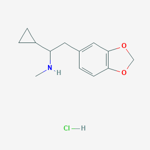 molecular formula C13H18ClNO2 B159196 2-(1,3-苯并二氧杂环-5-基)-1-环丙基-N-甲基乙胺；盐酸盐 CAS No. 1431520-52-3