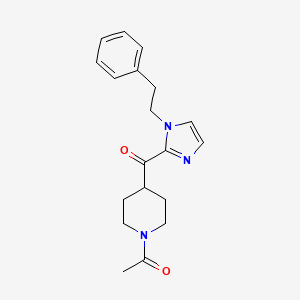 molecular formula C19H23N3O2 B1592019 1-(4-(1-Phenethyl-1H-imidazole-2-carbonyl)piperidin-1-YL)ethanone CAS No. 142654-77-1