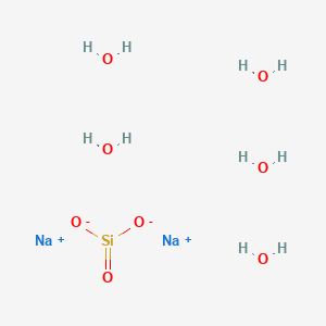 molecular formula H10Na2O8Si B159203 硅酸（H2SiO3），二钠盐，五水合物 CAS No. 10213-79-3