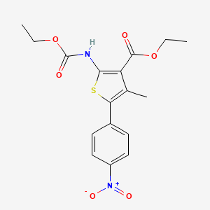 molecular formula C17H18N2O6S B1592045 Ethyl 2-((ethoxycarbonyl)amino)-4-methyl-5-(4-nitrophenyl)thiophene-3-carboxylate CAS No. 308831-93-8