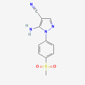molecular formula C11H10N4O2S B1592047 5-Amino-1-(4-(methylsulfonyl)phenyl)-1H-pyrazole-4-carbonitrile CAS No. 106368-32-5
