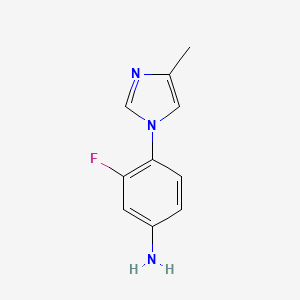 molecular formula C10H10FN3 B1592051 3-Fluoro-4-(4-methyl-1H-imidazol-1-YL)benzenamine CAS No. 252340-70-8