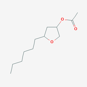 molecular formula C12H22O3 B159226 2-Hexyl-4-acetoxytetrahydrofuran CAS No. 10039-39-1