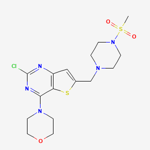 molecular formula C16H22ClN5O3S2 B1592588 4-(2-Chloro-6-((4-(methylsulfonyl)piperazin-1-yl)methyl)thieno[3,2-d]pyrimidin-4-yl)morpholine CAS No. 885675-66-1