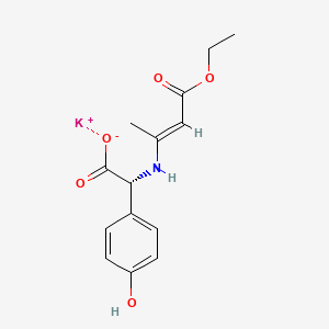 molecular formula C14H16KNO5 B1592592 Potassium (R)-2-((4-ethoxy-4-oxobut-2-en-2-yl)amino)-2-(4-hydroxyphenyl)acetate CAS No. 57938-86-0