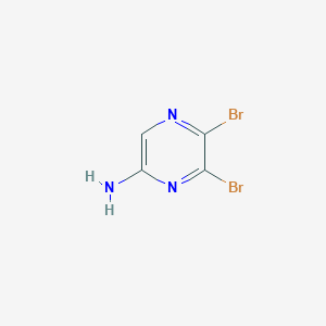 molecular formula C4H3Br2N3 B1592619 5,6-二溴吡嗪-2-胺 CAS No. 1353100-86-3