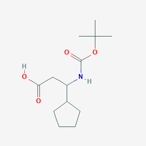 molecular formula C13H23NO4 B1592779 3-((叔丁氧羰基)氨基)-3-环戊基丙酸 CAS No. 776330-74-6