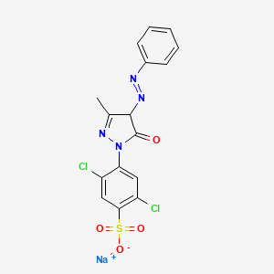 B1592788 Sodium 2,5-dichloro-4-[4,5-dihydro-3-methyl-5-oxo-4-(phenylazo)-1H-pyrazol-1-yl]benzenesulphonate CAS No. 6359-97-3