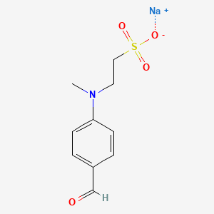 molecular formula C10H12NNaO4S B1593048 乙磺酸、2-[(4-甲酰基苯基)甲基氨基]-, 钠盐 CAS No. 56405-41-5