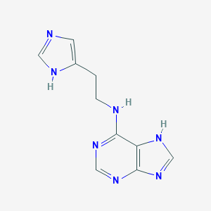 molecular formula C10H11N7 B159321 N-[2-(1H-咪唑-5-基)乙基]-9H-嘌呤-6-胺 CAS No. 1669-86-9