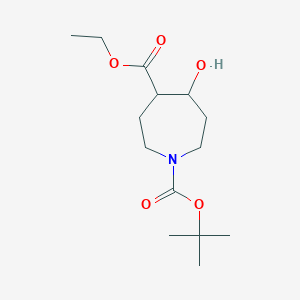 molecular formula C14H25NO5 B1593232 1-叔丁基 4-乙基 5-羟基氮杂环戊烷-1,4-二羧酸酯 CAS No. 912444-87-2