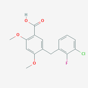 molecular formula C16H14ClFO4 B1593247 5-(3-氯-2-氟苄基)-2,4-二甲氧基苯甲酸 CAS No. 949465-79-6