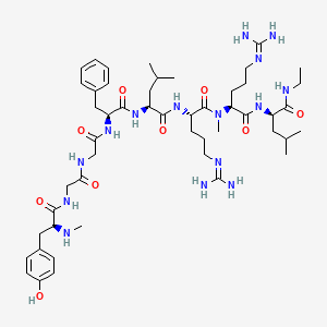 molecular formula C50H81N15O9 B1593395 N-甲基酪氨酰-甘氨酰-甘氨酰-苯丙氨酰-亮氨酰-精氨酰-N-甲基精氨酰-亮氨酰乙酰胺 CAS No. 103613-84-9