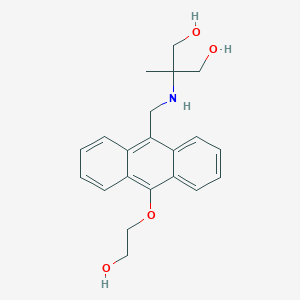 molecular formula C21H25NO4 B159360 1,3-Propanediol, 2-(((10-(2-hydroxyethoxy)-9-anthracenyl)methyl)amino)-2-methyl- CAS No. 129026-48-8