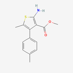 molecular formula C14H15NO2S B1593699 2-氨基-5-甲基-4-(4-甲基苯基)噻吩-3-甲酸甲酯 CAS No. 350997-34-1