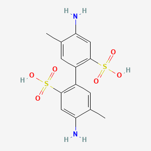 molecular formula C14H16N2O6S2 B1593756 [1,1'-Biphenyl]-2,2'-disulfonic acid, 4,4'-diamino-5,5'-dimethyl- CAS No. 83-83-0