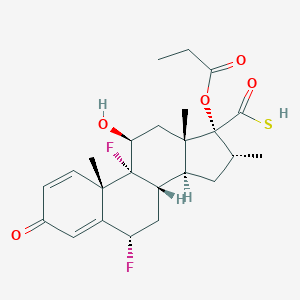 molecular formula C₂₄H₃₀F₂O₅S B015939 (6S,8S,9R,10S,11S,13S,14S,16R,17R)-6,9-difluoro-11-hydroxy-10,13,16-trimethyl-3-oxo-17-propanoyloxy-6,7,8,11,12,14,15,16-octahydrocyclopenta[a]phenanthrene-17-carbothioic S-acid CAS No. 80474-45-9