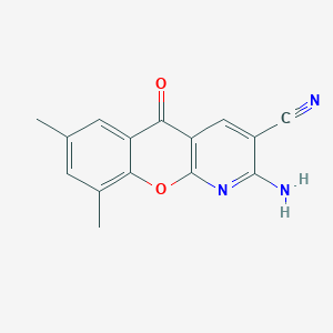 molecular formula C15H11N3O2 B1593932 2-Amino-7,9-dimethyl-5-oxo-5H-[1]benzopyrano[2,3-b]pyridine-3-carbonitrile CAS No. 206658-82-4