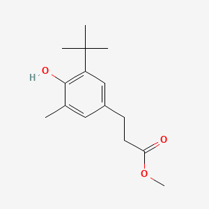 molecular formula C15H22O3 B1594017 Benzenepropanoic acid, 3-(1,1-dimethylethyl)-4-hydroxy-5-methyl-, methyl ester CAS No. 6386-39-6