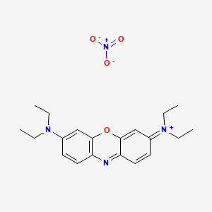 molecular formula C20H26N4O4 B1594019 3,7-Bis(diethylamino)phenoxazin-5-ium nitrate CAS No. 73570-52-2