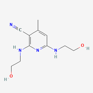 molecular formula C11H16N4O2 B1594025 2,6-Bis[(2-hydroxyethyl)amino]-4-methylnicotinonitrile CAS No. 38841-88-2