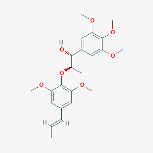 molecular formula C23H30O7 B159419 (1R,2R)-2-[2,6-dimethoxy-4-[(E)-prop-1-enyl]phenoxy]-1-(3,4,5-trimethoxyphenyl)propan-1-ol CAS No. 137196-25-9