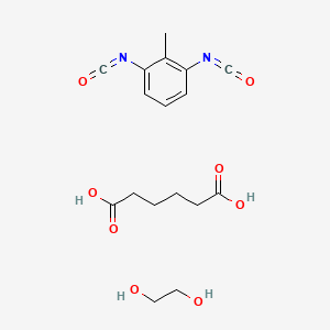 molecular formula C17H22N2O8 B1594395 Hexanedioic acid, polymer with 1,3-diisocyanatomethylbenzene and 1,2-ethanediol CAS No. 9019-92-5