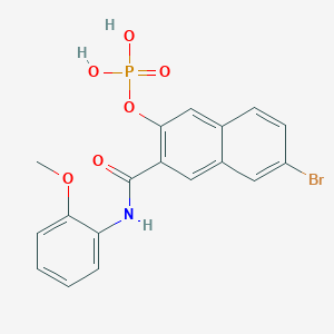 molecular formula C18H15BrNO6P B159462 2-Naphthalenecarboxamide, 7-bromo-N-(2-methoxyphenyl)-3-(phosphonooxy)- CAS No. 1919-91-1