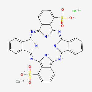 molecular formula C32H14BaCuN8O6S2 B1594690 Copper phthalocyanine disulfonic acid, barium salt CAS No. 67340-41-4