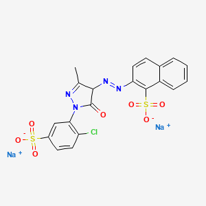 molecular formula C20H13ClN4Na2O7S2 B1594797 disodium 2-[[1-(2-chloro-5-sulphonatophenyl)-4,5-dihydro-3-methyl-5-oxo-1H-pyrazol-4-yl]azo]naphthalene-1-sulphonate CAS No. 6359-95-1