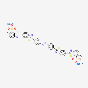 molecular formula C42H26N6O6S6 B1594956 对钠；6-甲基-2-[2-[4-[[4-[6-(6-甲基-7-磺酸基-1,3-苯并噻唑-2-基)-1,3-苯并噻唑-2-基]苯基]偶氮]苯基]-1,3-苯并噻唑-6-基]-1,3-苯并噻唑-7-磺酸盐 CAS No. 6537-66-2