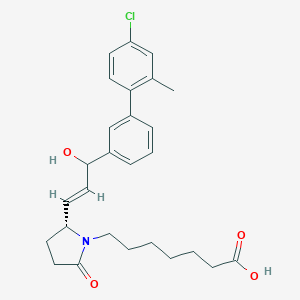 molecular formula C27H32ClNO4 B159508 7-[(2R)-2-[(E)-3-[3-(4-chloro-2-methylphenyl)phenyl]-3-hydroxyprop-1-enyl]-5-oxopyrrolidin-1-yl]heptanoic acid CAS No. 493035-81-7