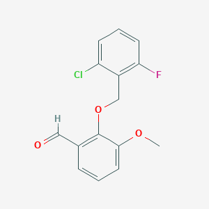 molecular formula C15H12ClFO3 B1595091 2-[(2-Chloro-6-fluorobenzyl)oxy]-3-methoxybenzaldehyde CAS No. 667437-86-7