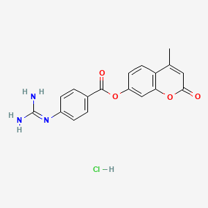 B1595128 4-Methyl-2-oxo-2H-1-benzopyran-7-yl 4-guanidinobenzoate monohydrochloride CAS No. 34197-46-1