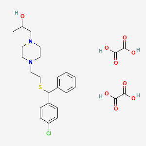 B1595257 1-(2-(alpha-(p-Chlorophenyl)benzylthio)ethyl)-4-(2-hydroxypropyl)piperazine dioxalate CAS No. 23904-98-5