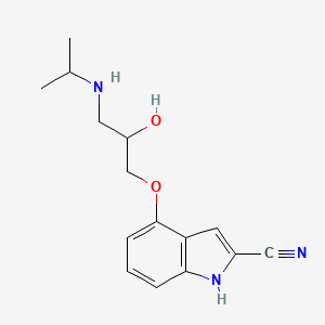 B1595271 4-(2-Hydroxy-3-((1-methylethyl)amino)propoxy)-1H-indole-2-carbonitrile CAS No. 81608-27-7