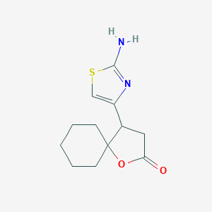 molecular formula C12H16N2O2S B159528 4-(2-Amino-thiazol-4-yl)-1-oxa-spiro[4.5]decan-2-one CAS No. 137180-65-5