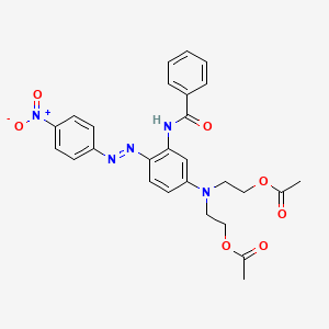 molecular formula C27H27N5O7 B1595281 Benzamide, N-[5-[bis[2-(acetyloxy)ethyl]amino]-2-[(4-nitrophenyl)azo]phenyl]- CAS No. 29765-00-2